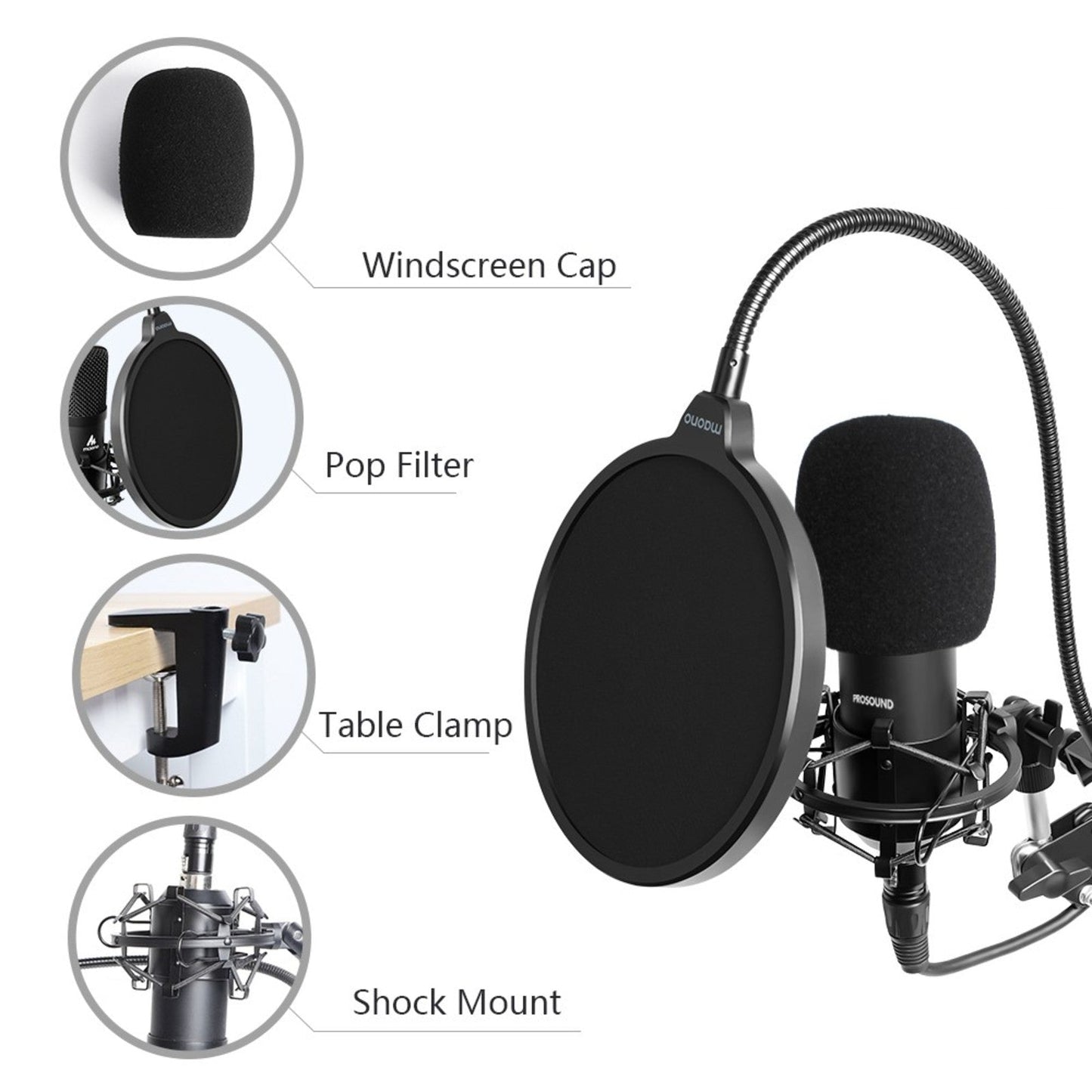 ProSound XLR Professional Microphone with Boom Arm Kit