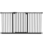 PawHut Adjustable Safety Gate w/ Three Extensions, Four Adjustable Screws, Black