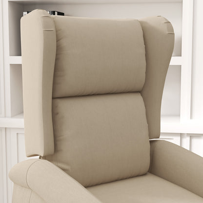Power Lift Recliner Armchair, Electric Lift Chair for Elderly, Fabric Riser and Reclining Chair with Remote Control, Side Pockets, Extended Footrest, for Living Room, Beige