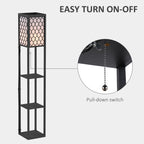 Three-Shelf Standing Lamps Set of 2 - Black