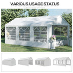 Outsunny 6m x 3m Garden Gazebo Marquee Wedding Shelter Level 4 Wind Protection, White