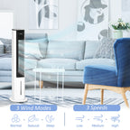 Portable Air Cooler, 6L Tank Humidifier Evaporative Ice Cooling Fan Water Conditioner Unit with 3 Modes, 3 Speed, Remote, Timer, Oscillating for Home Bedroom, White