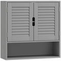 HOMCOM Bathroom Cabinet, Wall Mounted Storage Cabinet with Adjustable Shelves, 60 x 20 x 60 cm, Grey