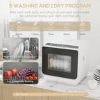 6L Five-Mode Tabletop Dishwasher - White