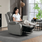 HOMCOM Microfibre Manual Reclining Armchair with 135° Recline Back and Footrest - Grey