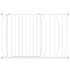 PawHut Wide Dog Safety Gate, with Door Pressure, for Doorways, Hallways, Staircases - White