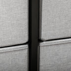 HOMCOM Fabric Chest of Drawers, Industrial Bedroom Dresser with 8 Fabric Drawers, Steel Frame and Wooden Top for Nursery, Living Room, Hallway, Grey