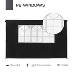 Outsunny 3 Meters Gazebo Replaceable Exchangeable Side Panel Wall Panels Walls With Window, Black