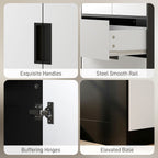 2 Door Wardrobe, Modern Wardrobe with 3 Drawers and Hanging Rod for Bedroom, Black
