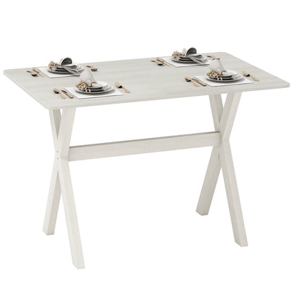 Modern Brown Dining Table with X‑Frame Base and Wood Grain Top