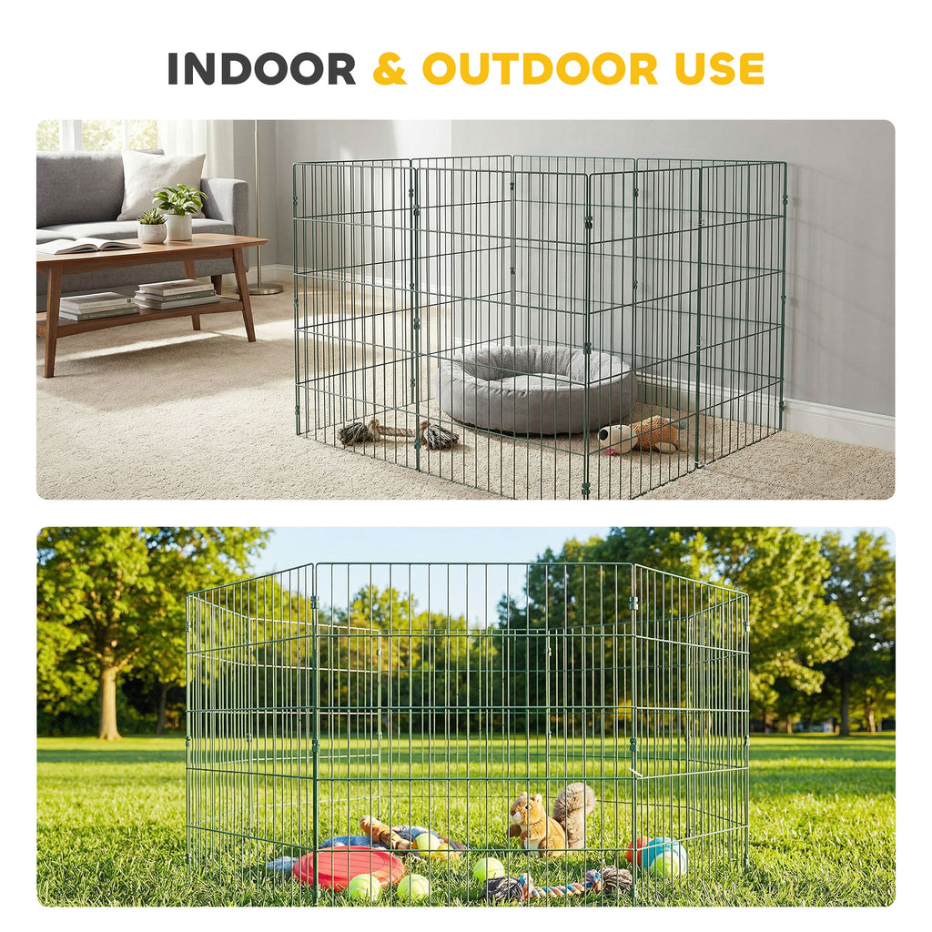 PawHut 8 Panel Pet Playpen for Medium Dogs Indoor Outdoor 80 cm Height
