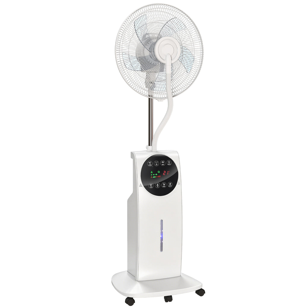 135cm Pedestal Fan with Water Mist Spray Humidifying Misting Fan, White