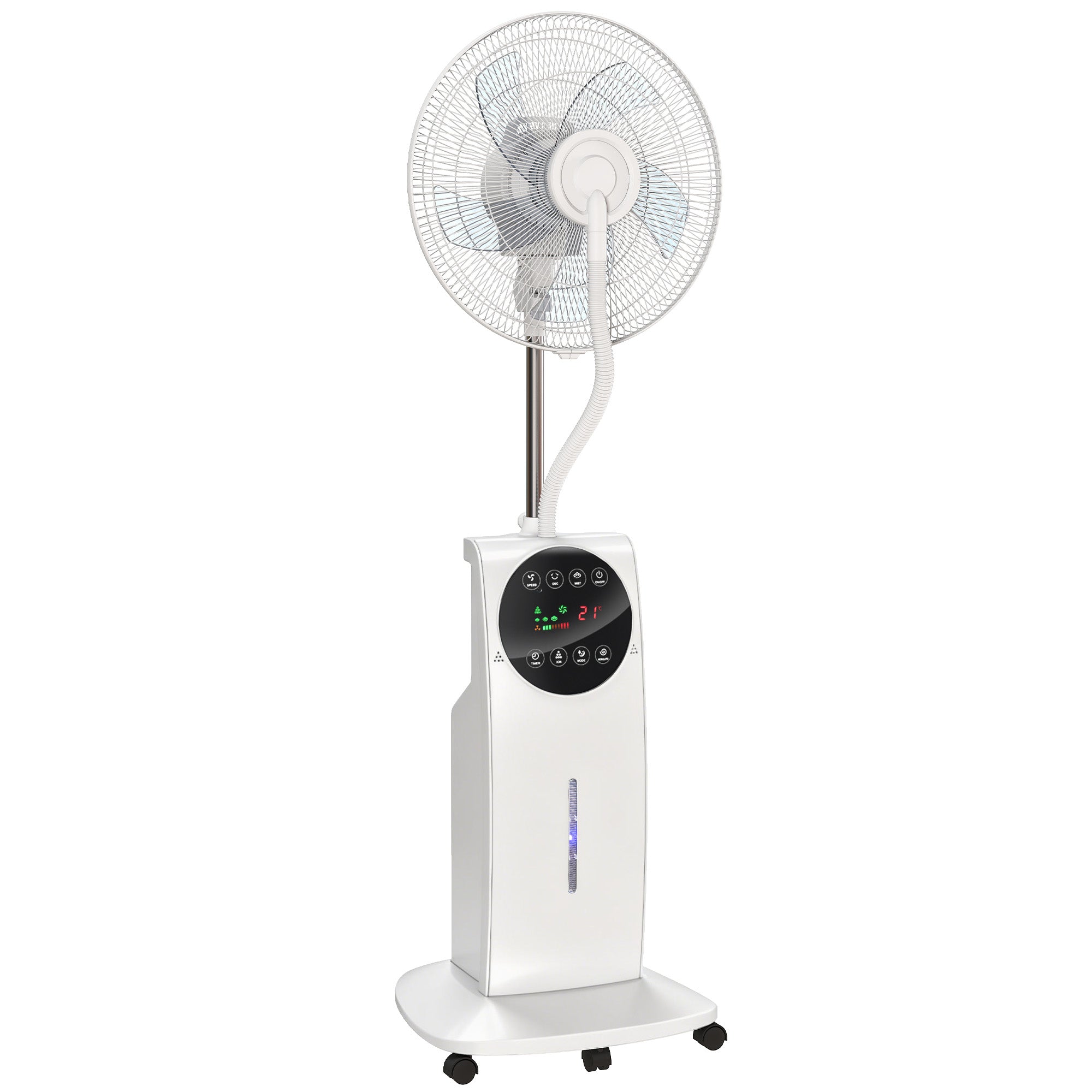 135cm Pedestal Fan with Water Mist Spray Humidifying Misting Fan, White