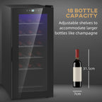18-Bottle Narrow Wine Fridge, with Lights - Black