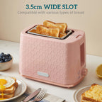 1.7L 3000W Fast Boil Kettle & 2 Slice Toaster Set, Kettle and Toaster Set with Auto Shut Off, Browning Controls, Light Pink