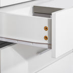 HOMCOM Chest of Drawers, 4 Drawers Storage Cabinet with Metal Rails, Anti-Tip for Playroom, Nursery Room, Hallway, etc