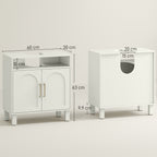 HOMCOM Under Sink Cabinet for Basin without Pedestal - Cream White