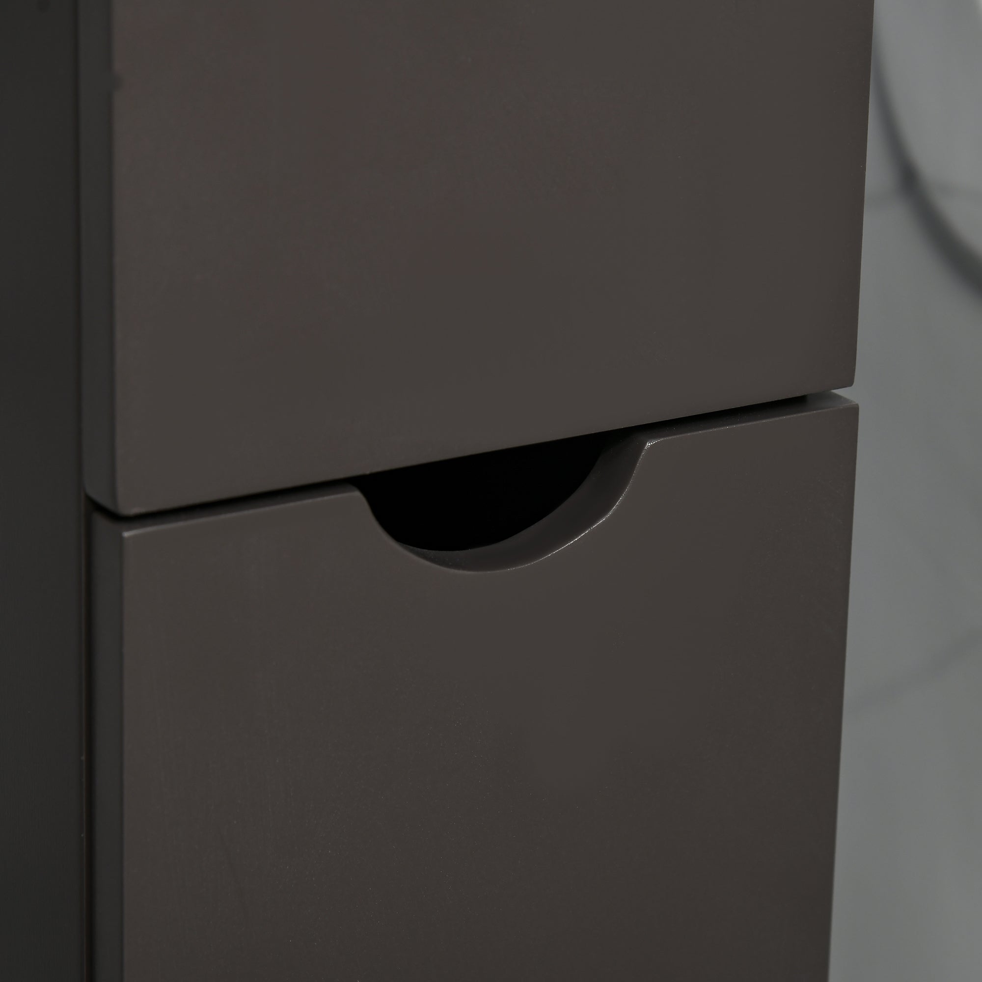 HOMCOM Tall Bathroom Cabinet, Freestanding Slim Bathroom Storage Cabinet with 2-Tier Open Shelf and 2 Drawers for Small Space, Narrow Cupboard Storage Unit, Brown