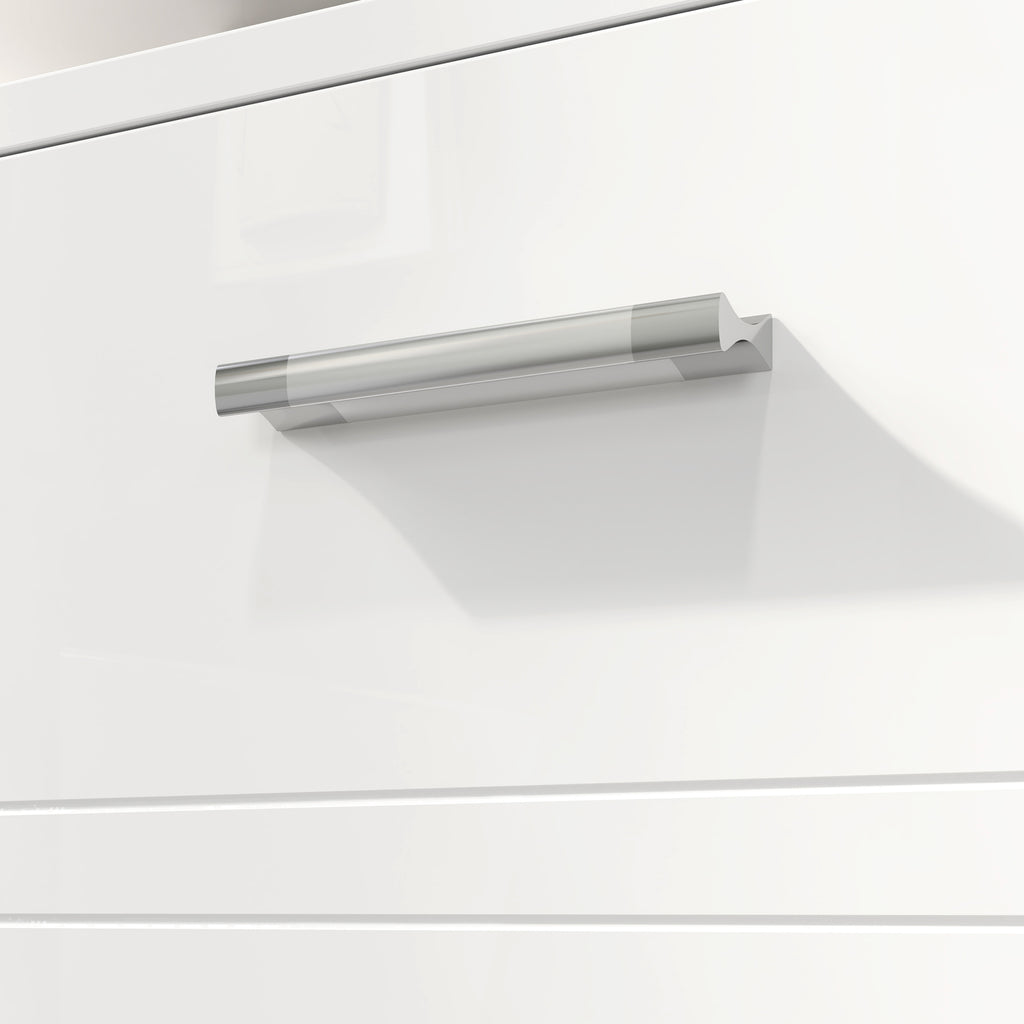 kleankin Under Sink Cabinet, Bathroom Vanity Unit, Pedestal Under Sink Design, Storage Cupboard with Adjustable Shelf, High Gloss, White