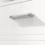 kleankin Under Sink Cabinet, Bathroom Vanity Unit, Pedestal Under Sink Design, Storage Cupboard with Adjustable Shelf, High Gloss, White