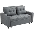 HOMCOM 2 Seater Sofa Bed Pull-Out Sofa Bed for Small Space - Charcoal Grey