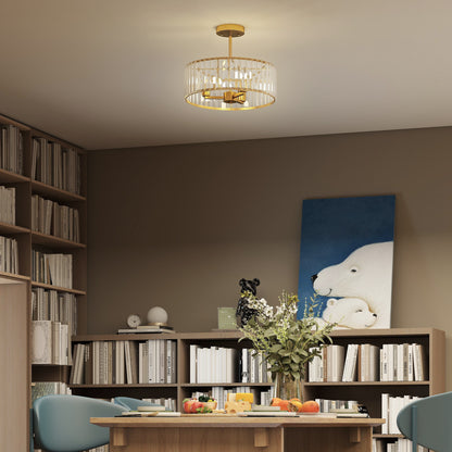 Crystal Ceiling Light Fixture, Semi Flush Mount Modern Crystal Chandelier Ceiling Light for Living Room, Bedroom, Hallway, Dining Room, E14 Base 3-Lights, Bulbs Not Included, Gold Tone
