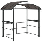 Outsunny 2.4 x 1.5m Outdoor Grill Gazebo with Side Shelves, PC Board Roof, Dark Grey