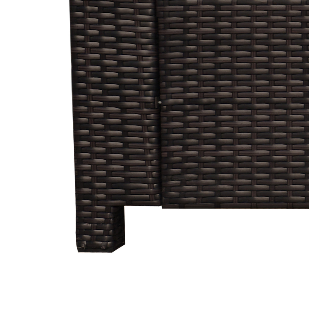 Outsunny 3 Seater Rattan Sofa, All-Weather Wicker Weave Metal Frame Chair with Fire Resistant Cushion, Brown