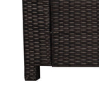 Outsunny 3 Seater Rattan Sofa, All-Weather Wicker Weave Metal Frame Chair with Fire Resistant Cushion, Brown
