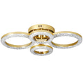 4-Ring LED Ceiling Light, Flush Mount Ceiling Light with 3 Colour Temperatures, Gold Tone