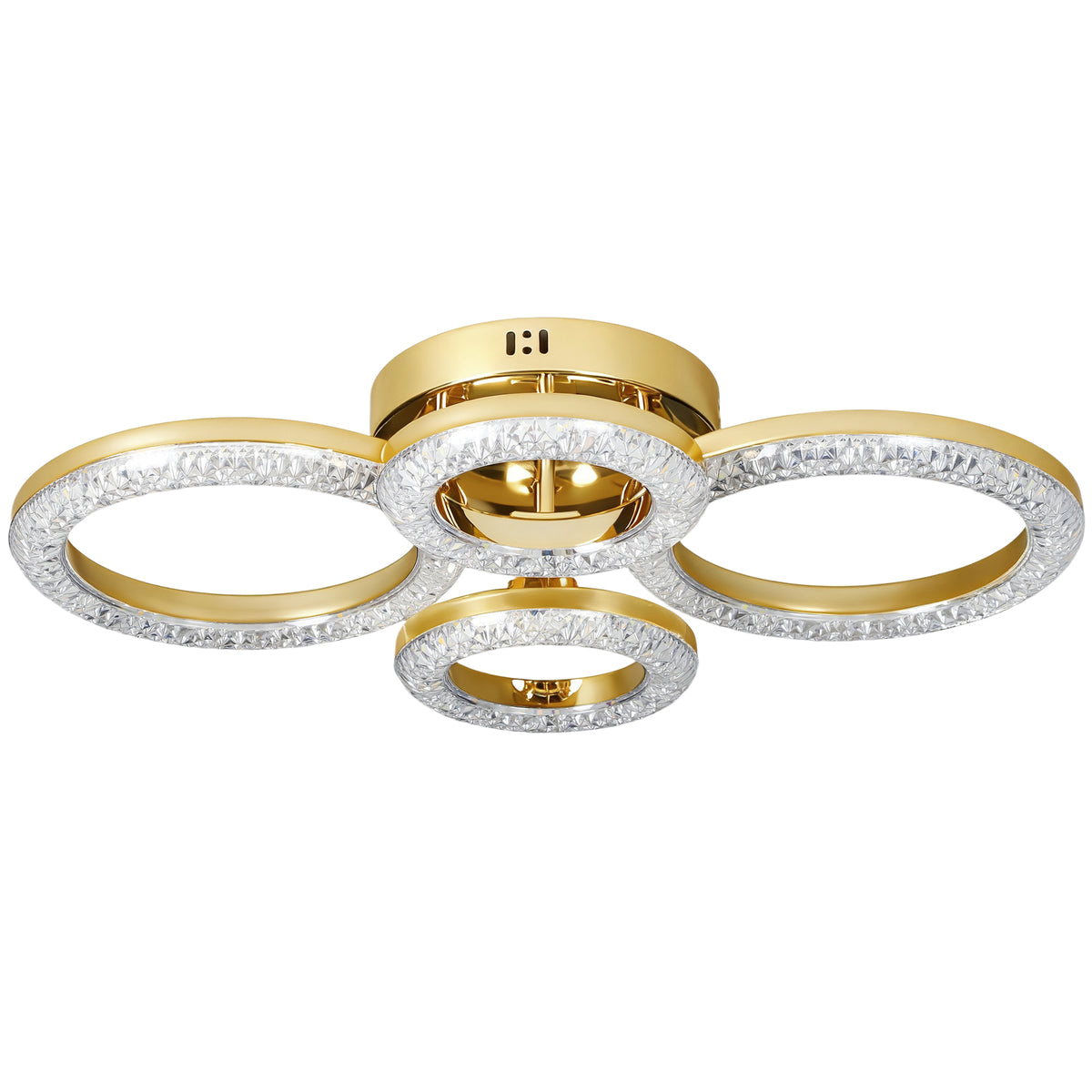 4-Ring LED Ceiling Light, Flush Mount Ceiling Light with 3 Colour Temperatures, Gold Tone