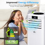 10000 BTU Air Conditioning Unit, 3-in-1 Portable Air Conditioner, Dehumidifier, Cooling Fan with Remote Control, Digital Display, 2 Speeds, 24H Timer, Window Venting Kit, 22m²