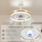 Ceiling Fan with LED Light and Remote - Gold Tone