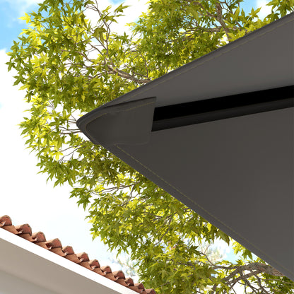 Outsunny 3 x 3(m) Gazebo Canopy Replacement Cover, Garden Gazebo Roof Replacement with Drain Holes, Water Resistant PVC Coating, 370g/?, UPF30+, TOP COVER ONLY, Grey