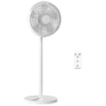 40 cm Standing Fan, Cooling Floor Fan with 80° Oscillating, Adjustable Tilt and Height, 4 Speed, Remote Control, White