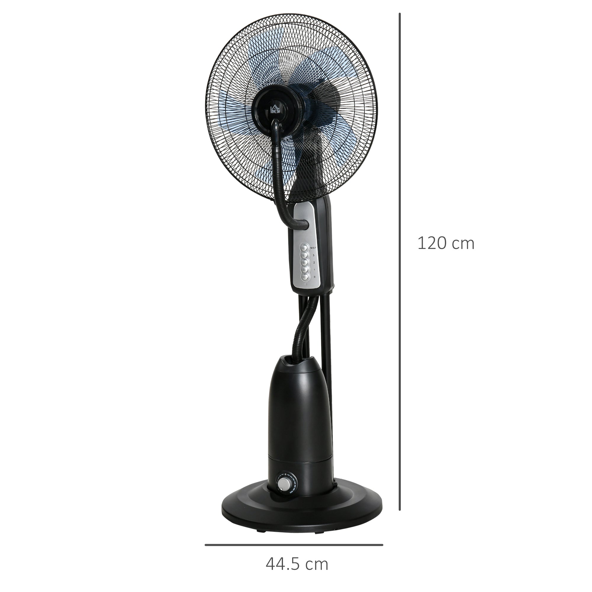 Spray Misting Fan, Floor Fan with Water Mist Spray, 70° Oscillation, Tilt Head, 3 Speeds, 2.8L Water Tank, Black