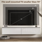 160cm High Gloss Floating TV Unit Stand for TVs up to 70", Wall Mounted TV Cabinet with Storage Cupboards, White