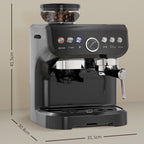 15 Bar Coffee Machine with Adjustable Grind, Steamer and Accessories, Good Housekeeping Institute Approved, Black