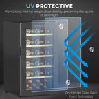 41 Bottle Wine Fridge, 91 Litre Capacity, 45cm Freestanding Wine Cooler Fridge with Glass Door, LED Light, Digital Touch Screen, Temperature Control, Black