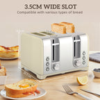 Retro 3000W Kettle and Toaster Set - Cream