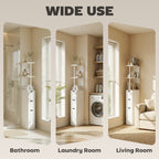 HOMCOM Slim Bathroom Storage Cabinet with Drawers, Tall Bathroom Cupboard with 2-Tier Shelf, White