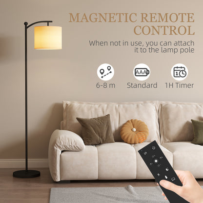 LED Floor Lamp with Remote Control - Black