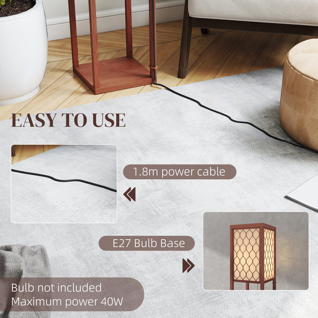 Three-Shelf Standing Lamp - Brown/White