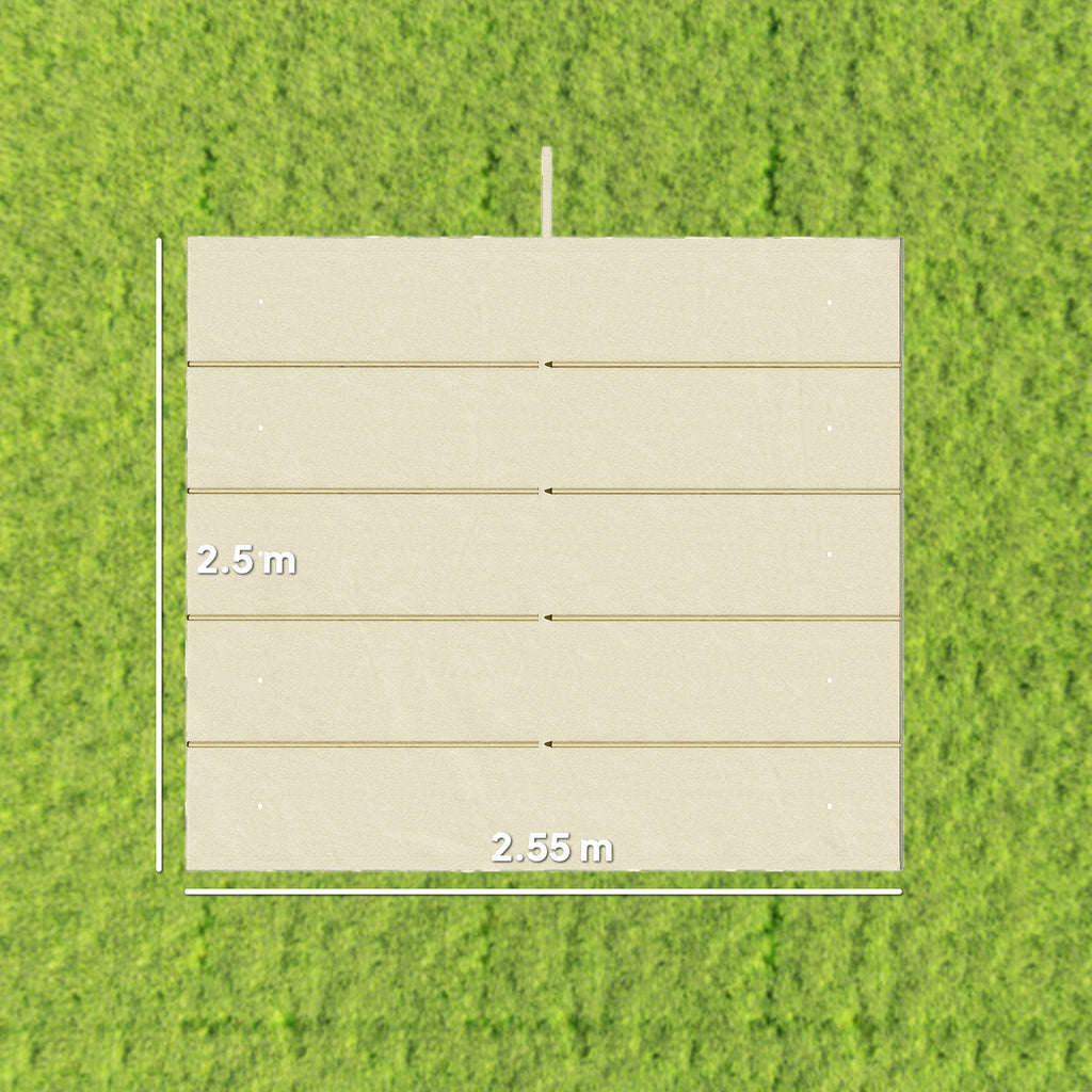 Outsunny Retractable Pergola Cover, 2.55 x 2.5 m Replacement Canopy Fabric for 3 x 3 m Frame, Roof Top Only, Cream White