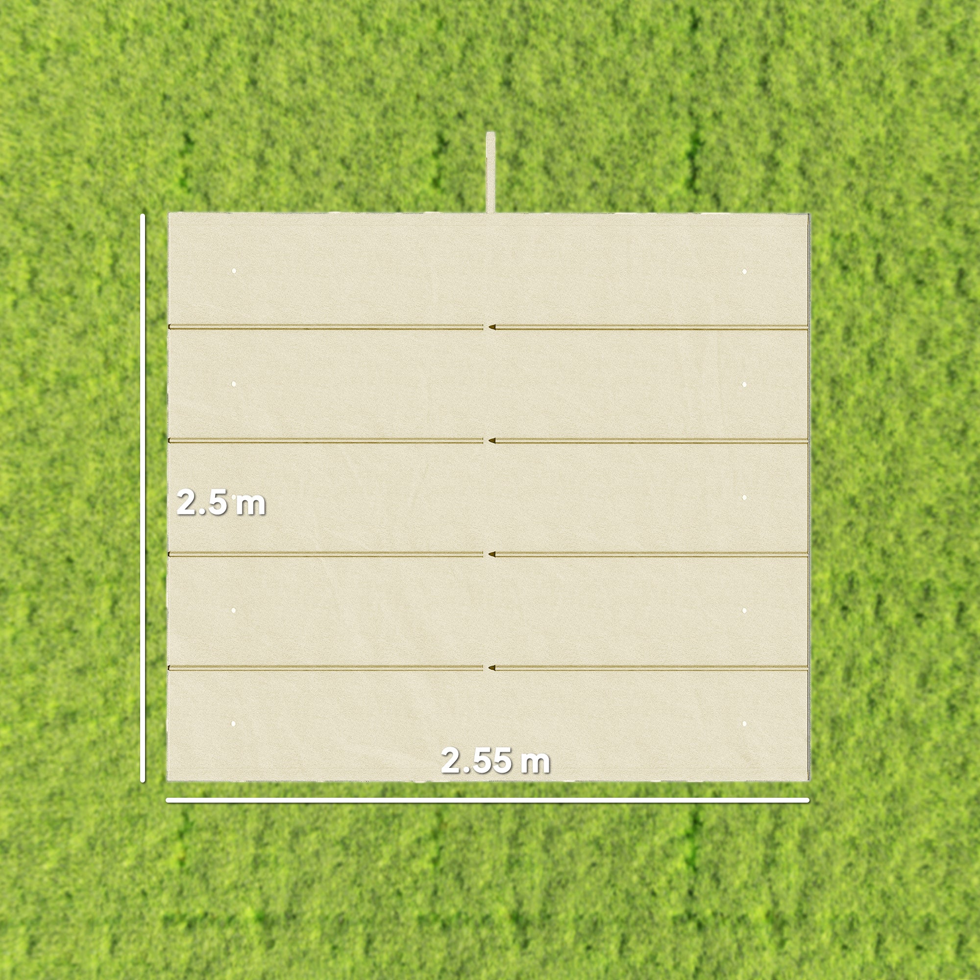 Outsunny Retractable Pergola Cover, 2.55 x 2.5 m Replacement Canopy Fabric for 3 x 3 m Frame, Roof Top Only, Cream White