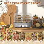 5 Tier Food Dehydrator, 245W Food Dryer Machine with Adjustable Temperature Control for Drying Fruit, Meat, Vegetable, Jerky and Pet Treat, Grey