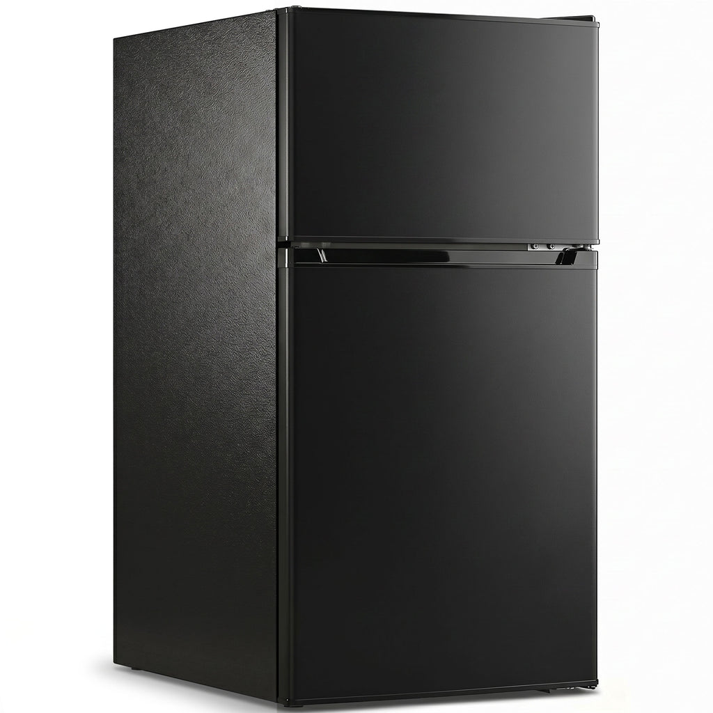 88L Under Counter Fridge Freezer, Small Refrigerator with 5-Setting, 3 Star Freezer Rating, Black