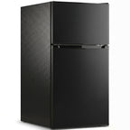 88L Under Counter Fridge Freezer, Small Refrigerator with 5-Setting, 3 Star Freezer Rating, Black