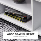 Modern TV Cabinet Stand Storage Shelves Table Mobile Bedroom Furniture Bookshelf Bookcase White