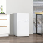 88L Under Counter Fridge Freezer, Small Refrigerator with 5-Setting, 3 Star Freezer Rating, White